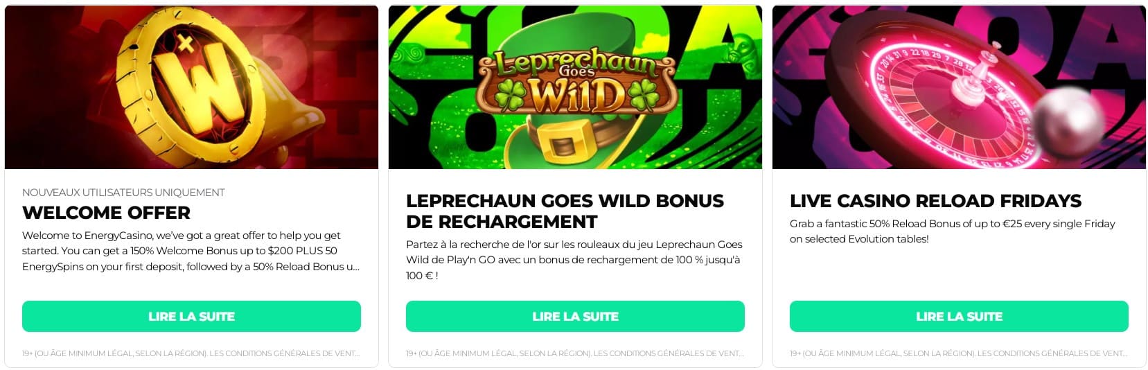 Energy casino PROMOTIONS AND TOURNAMENTS