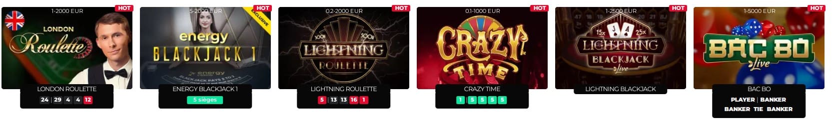 Energy casino THE BEST LIVE CASINO GAMES